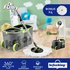 360 Degree Rotating Spin Mop and Bucket Set w/ Wheels and 4 Microfiber Mop Heads