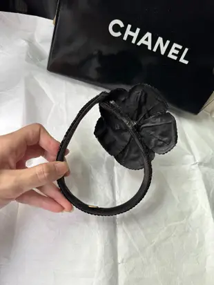 Chanel香奈兒山茶花髮箍亮片頭飾髮箍9.5新Chanelvintage髮箍正品