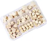 KICHOUSE 115pcs Wood Push Pins Decorative Thumbtacks with Geometric Shapes for DIY Projects Office and Home Use Safety Fasteners for Cork Boards and Whiteboards