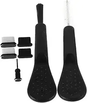 1 Set Phone Port Cleaning Kit Silicone Cleaning Plug Dust Covers Black Metal Phone Speaker Protector Silica Gel