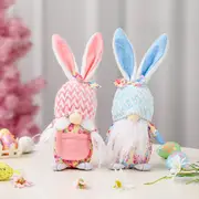 Plush Easter Bunny Gnome Shelf Sitter - Floral Outfit