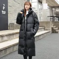 在飛比找樂天市場購物網優惠-冬季羽絨服情侶鴨絨外套男女裝冬天長款過膝青春時尚