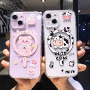 Cute Cartoon Pig Cow Clear Case Fr iPhone 14 13 12 11 Magnetic Wireless Charging