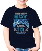 [Generic] Birthday Boy Level 10 Unlocked Double Digits 10th Birthday Years Old Kids Shirt Girl Boy