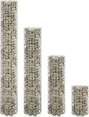 Raised Garden Bed Set of 4, Elevated Planter Box Plant Container Circular Gabion 4 pcs 脴30x50/100/150/200 cm