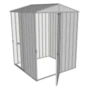 Build-a-Shed 1.5 x 1.5 x 2.3m Single Hinged Door Gable Shed with Single Sliding Side Door - Zinc