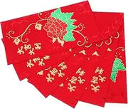 Homoyoyo 6pcs Lai See Red Envelope Bag Packet Lunar New Packets Luck Money Bag Style Red Envelopes Cash Lunar Year Decorations Fans New Year Spring Favors Money Spring Festival China Paper