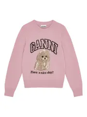 [GANNI] Graphic Wool Mix Poodle Jumper