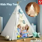 Large Teepee Tent Kids Cotton Canvas Play House Boy Girls Wigwam Gift / Light AU