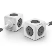 ALLOCACOC PowerCube 5 Outlet Extended Surge Protector - 3m - Grey