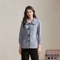 在飛比找momo購物網優惠-【MYSHEROS 蜜雪兒】羊毛外套 翻領排釦造型 秀氣素色