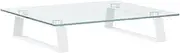'vidaXL White Monitor Stand with Tempered Glass and Metal - Ideal for Home and Office Use - Features Strong Material, Ample Storage, and Ergonomic Design