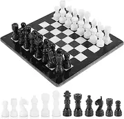 Radicaln Marble Chess Set 12" Inches Black & White Handmade Board Game 2 Player Classic Chess Sets for Adults- 1 Chess Board & 32 Chess Pieces - Chess Game