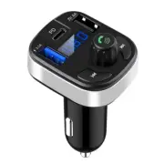 Car Bluetooth 5.0 FM Transmitter Dual USB PD Type C Fast Charge Car Charger Blue