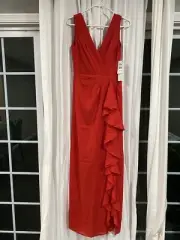 Aidan by Aidan Mattox Women's Crepe Chiffon Vneck Gown Size 4