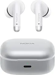 Nokia E3511 Wireless Earphones, Bluetooth 5.2, Fully Wireless Earbuds, Bluetooth, Noise Cancellation, External Sound Capture / 25 Hours of Music Playback, Instant Connection, Hands-free Calling, White