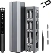 E1 Max 3.7V Mini Electric Screwdriver 50-In-1 Cordless Set, Mini Precision Screwdriver Set, 46 Magnetic Bits, Magnetic Storage, 5/32‘’Hex, for Electronics Phone Camera Laptop Watch