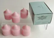NOS PartyLite Votive Candle STRAWBERRY PARFAIT Scented Retired Bell Top BOX OF 6