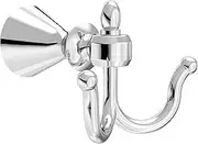 Delta Vessona (1-Pack) Towel Hooks Polished Chrome Double Bathroom Hooks Wall Mounted for Robes & Towels Hand Towel Hook Holder Kitchen, Bathroom Accessories VES35-PC