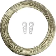 iGadgitz Home U6941 - Steel Core Washing Line Rope Plastic Coated Clothes Rope Laundry Washing Rope Clothesline for Outdoor, Garden, Wall - Gold - Length 50m / 164ft
