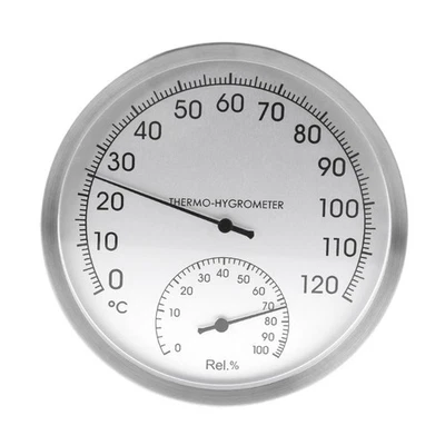 Wall Hanging Thermometer Round Indoor Outdoor Thermometer Hygrometer for Sauna