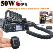 50W DMR Car Moblie Radio PTT 2-Way Walkie Talkie GPS Dual Band Ham Transceiver