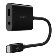 Belkin RockStar 3.5mm Audio + USB-C Charge Adapter - Black(NPA004btBK), 60W PD, Superior Audio, Compatible Withith Smartphones, 2 Years Warranty NPA004btBK