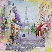 20 Paper Napkins Serviettes Road to the Eiffel Tower | Paris | France | Travel | Holiday | Table Decoration | Decoupage | 33 x 33 cm