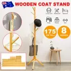 175CM Wooden Tree Coat Rack Coats Cloathes Storage Office Hallway Bedroom 8 Hook