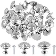 Tanstic 30 Pack 1.06 Inch Silver Round Kitchen Cabinet Knobs with Screws, Drawer Knobs Hardware Round Knob Dresser Knobs Closet Knobs Kitchen Drawer Pulls Cabinet Hardware Cupboard Handles
