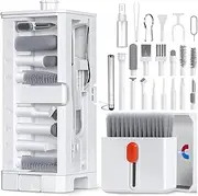 32-in-1 Multi-Functional Cleaner Kit for Electronic Devices, Phone Cleaning Kit, Headphones Cleaner Tool for Airpods, Multi-Tool for Cleaning Keyboard, Computer, Earbuds, Camera, Lens (White)