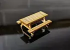 7 Pack Picnic Tables Kit - O Scale Real Wood O Gauge Park Picnic Table Scenery