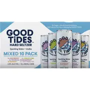 Good Tides Sparkling Water & Vodka Variety Pack 330ml x 30 Case