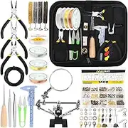 Tanstic 1489Pcs Jewelry Making Supplies Kit, Kit with Tools, Pliers, Wires, Jump Rings Findings and Storage Bag for Repair Beading, Style 2