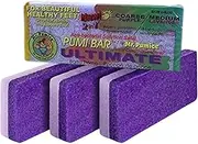 Mr. Pumice Ultimate PUMI Bar 2-in-1 Dual Grit (Medium + Coarse) Callus Remover, Pedicure Stone & Ped File Scrubber for Smooth Feet and Heels (4 Pack)