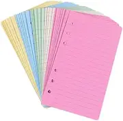 A5 Coloured Ruled Notepaper for Filofax - 6 Punched Holes Loose-Leaf Refillable Lined Paper, Diary Planner Inserts Refills for Notes Meeting Travel Record 150 Sheets/300 Pages