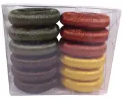 Kemp & Beatley Napkin Rings Harvest Fall Colors Yarn Wrap Set of 12 holders