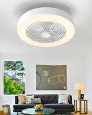 Enclosed Ceiling Fan with Light and Remote Control, Low Profile Ceiling Fan
