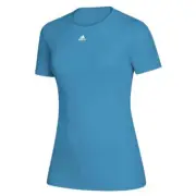 Women Adidas Creator Short Sleeve T-Shirt Light Blue Regular Fit Climalite Tee