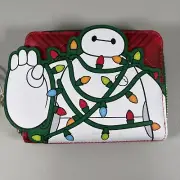 Loungefly Disney Big Hero 6 Baymax Holiday Plaid Zip Wallet