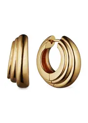 Otiumberg Ellipse Gold Vermeil Hoop Earrings, Earrings, Ridged Design - One Size One Size