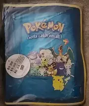 New 1999 BLOCKBUSTER - POKÉMON - Clear Blue Trading Card 3-Ring Zipper Binder