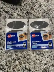 NIP Avery 73363 Chalkboard Labels Oval 1.75x3.75” Write Erase Re-Use (2 Packs)