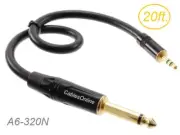 20ft Premium 3.5mm (1/8") Stereo Male to 1/4" (6.3mm) Mono TS Male Cable