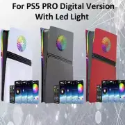 Faceplate with RGB Light Strip and Cooling Vents for PS5 Pro Digital 400+ Effect