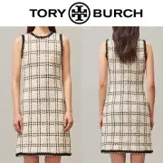 Tory Burch NWT $596 Sleeveless Linen Tweed Shift Dress Size Small Chanel