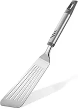 Fish Spatula, Stainless Steel Fish Turner Slotted Metal Spatula for Kitchen Use, Flipper Spatula for Cast Iron Skillet, Egg, Meat, Cooking and Frying, Dishwasher Safe, Comfortable Handle