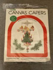 Leisure Arts Vintage Canvas Capers Christmas Tree Mobile Angels 1983 SEALED #441