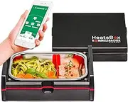Rommelsbacher Heated Lunch Box HB 100 Heatsbox - for Heating Food, Time Delay, Stainless Steel Bowl (925 ml), Transport Lid, Can Be Controlled via App & Manual Control, 100 Watt, Black