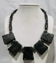 Handcrafted Natural Rhyolite, Labradorite & Serpentine Healing Necklace by HLS